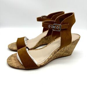 NEW Torrid Women's Strappy Cork Wedges Tan Women's Sz 7 Wide